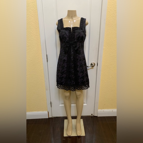 Anna Sui For Target Size 13 Sleeveless Houndstooth Jacquard Pattern Dress - Picture 2 of 10